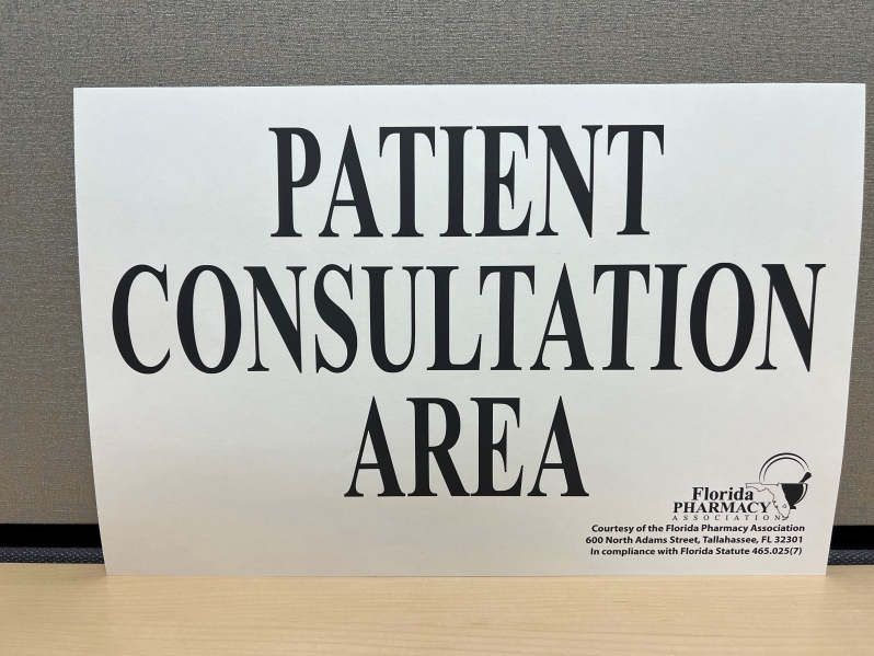 Patient Consultation Area Sign